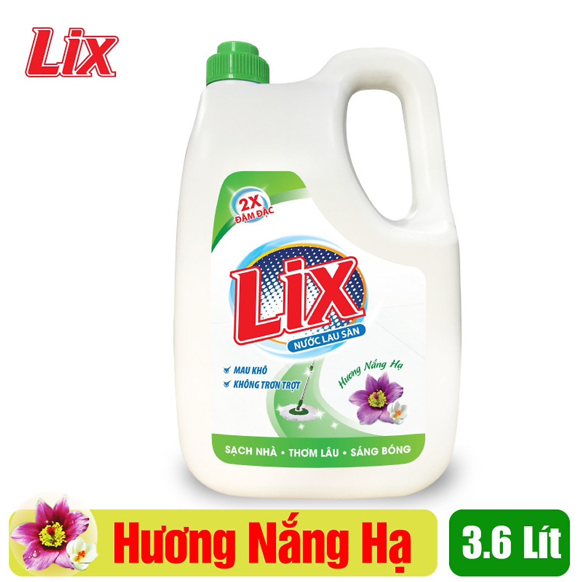 Nước lau sàn Lix hương nắng hạ dung tích 3.6 lít LH360 - thơm mát sáng bóng sàn