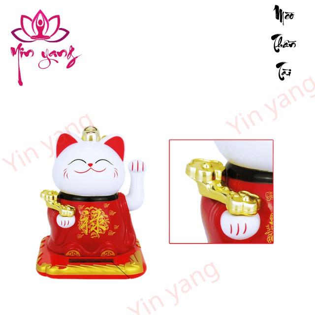 Mèo Thần Tài Vẫy Tay Năng Lượng Mặt Trời Size 10cm cao cấp, chất lượng