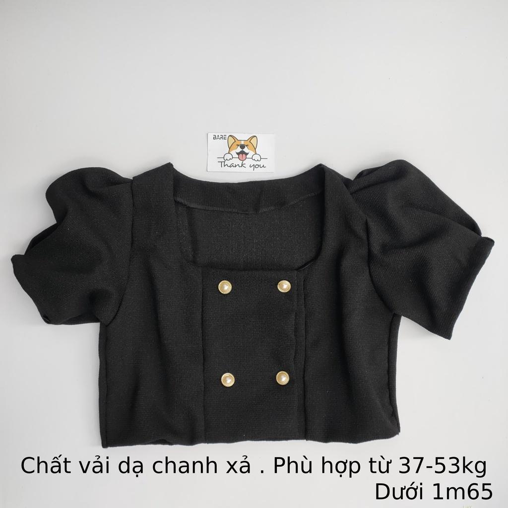 Áo croptop dạ 4 nút cao cấp( ảnh trải sàn chụp thật) - AO10