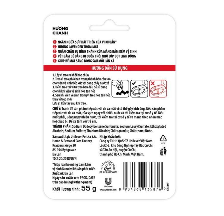 Combo 9 Viên Tẩy Bồn Cầu Vim Power 5 Sạch Khuẩn Thơm Mát Hương Chanh