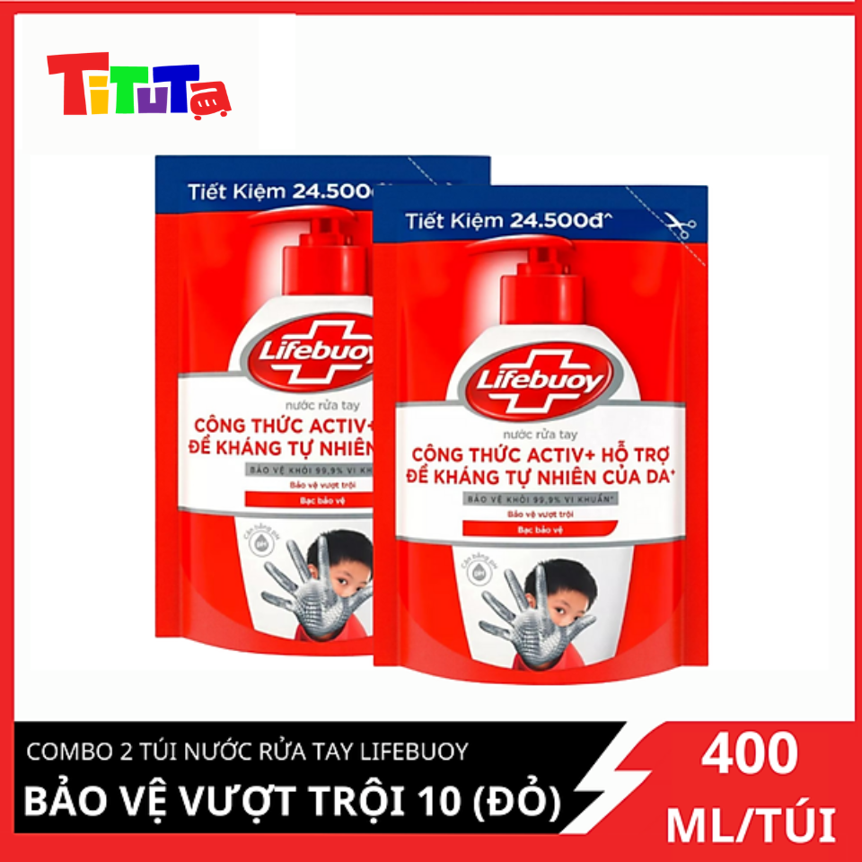COMBO 2 túi Nước rửa tay Lifebuoy Bảo vệ vượt trội 10 400gX2