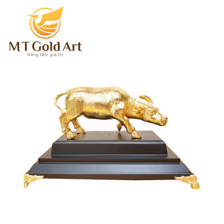 Tượng trâu dát vàng 24k MT Gold Art- Hàng chính hãng, trang trí nhà cửa, phòng làm việc, quà tặng sếp, đối tác, khách hàng, tân gia, khai trương