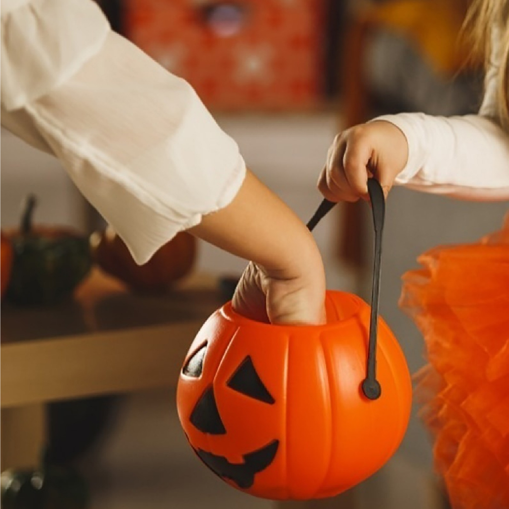 Giỏ xách đựng kẹo quả bí ngô Halloween cỡ to đường kính 16 cm
