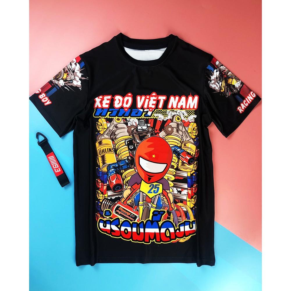 SALE - ÁO THUN THỂ THAO CHIBI TEM XE ĐỘ VIỆT NAM