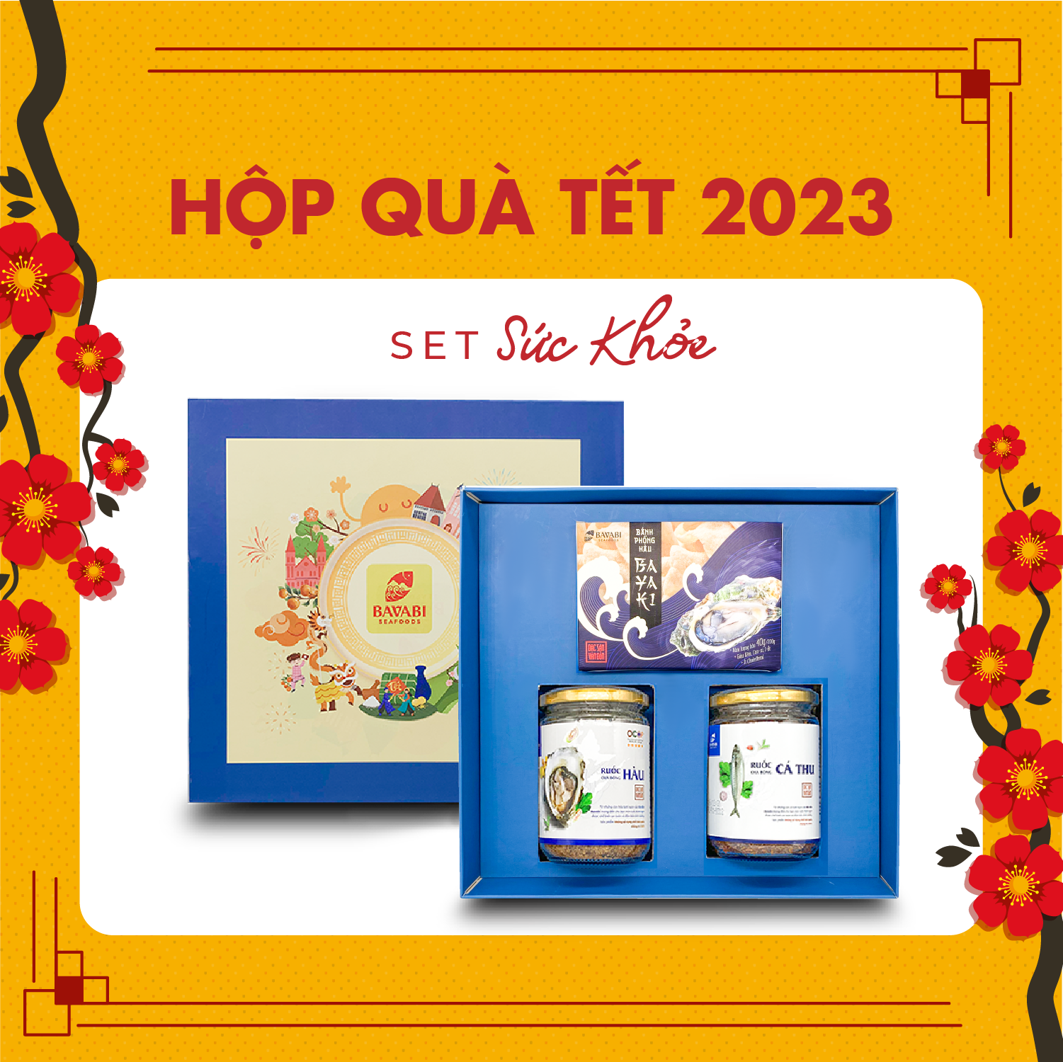 Hộp Qùa Tết Cao Cấp Sức Khỏe 2023 Bavabi- Set Qùa Tặng Ý Nghĩa