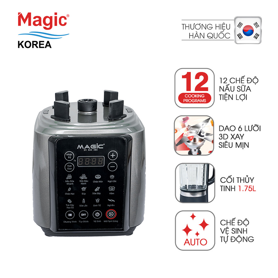 Máy nấu sữa hạt Magic Korea A-96 Bạc (1.75 Lít) - Hàng chính hãng