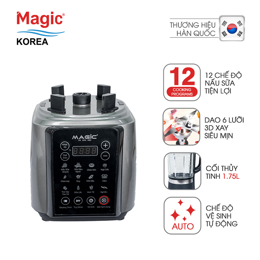 Máy nấu sữa hạt Magic Korea A-96 Bạc - Hàng chính hãng