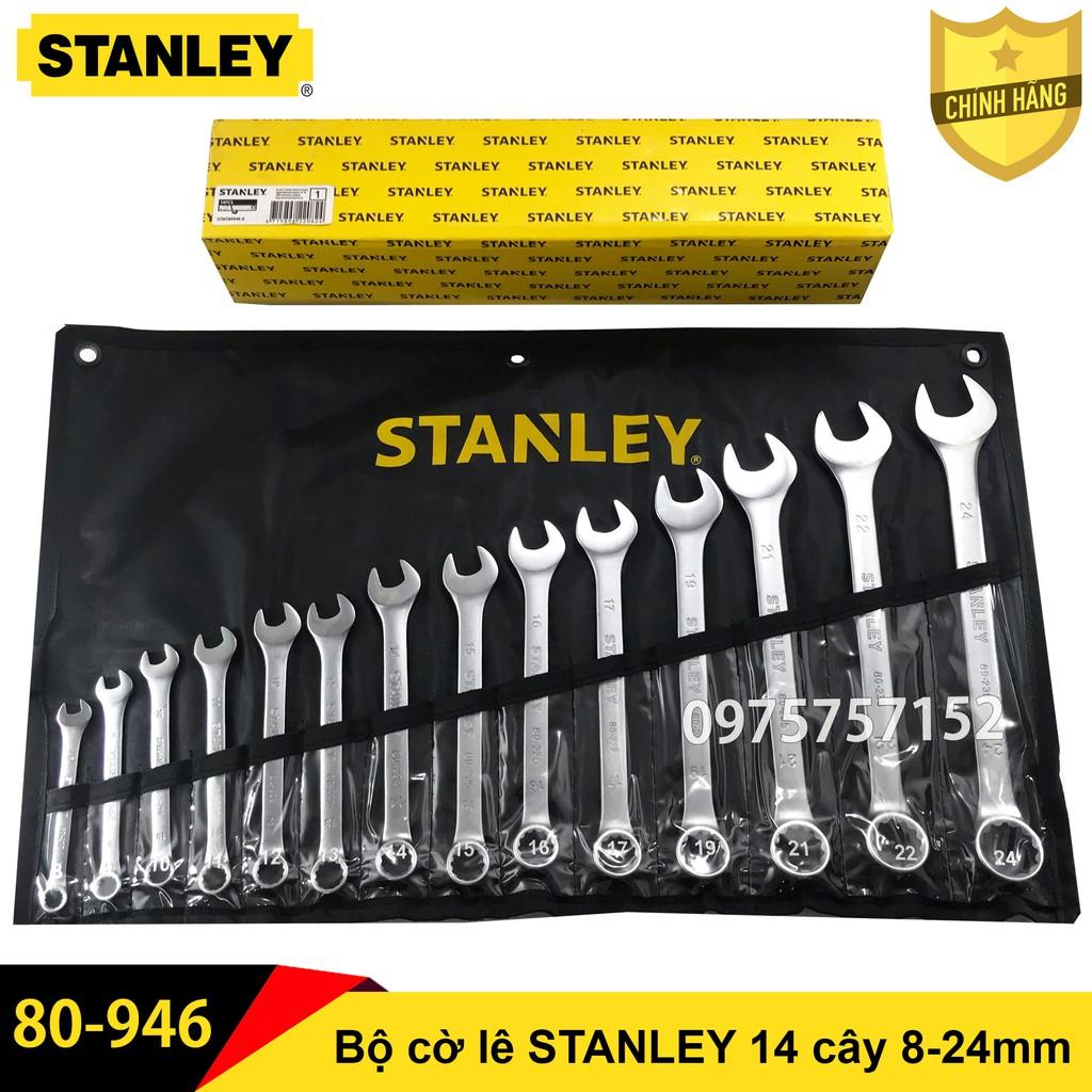 Bộ cờ lê cao cấp STANLEY 14 chi tiết 8-24mm (Vòng miệng - Đầu tròng) - Chính hãng STANLEY 80-946