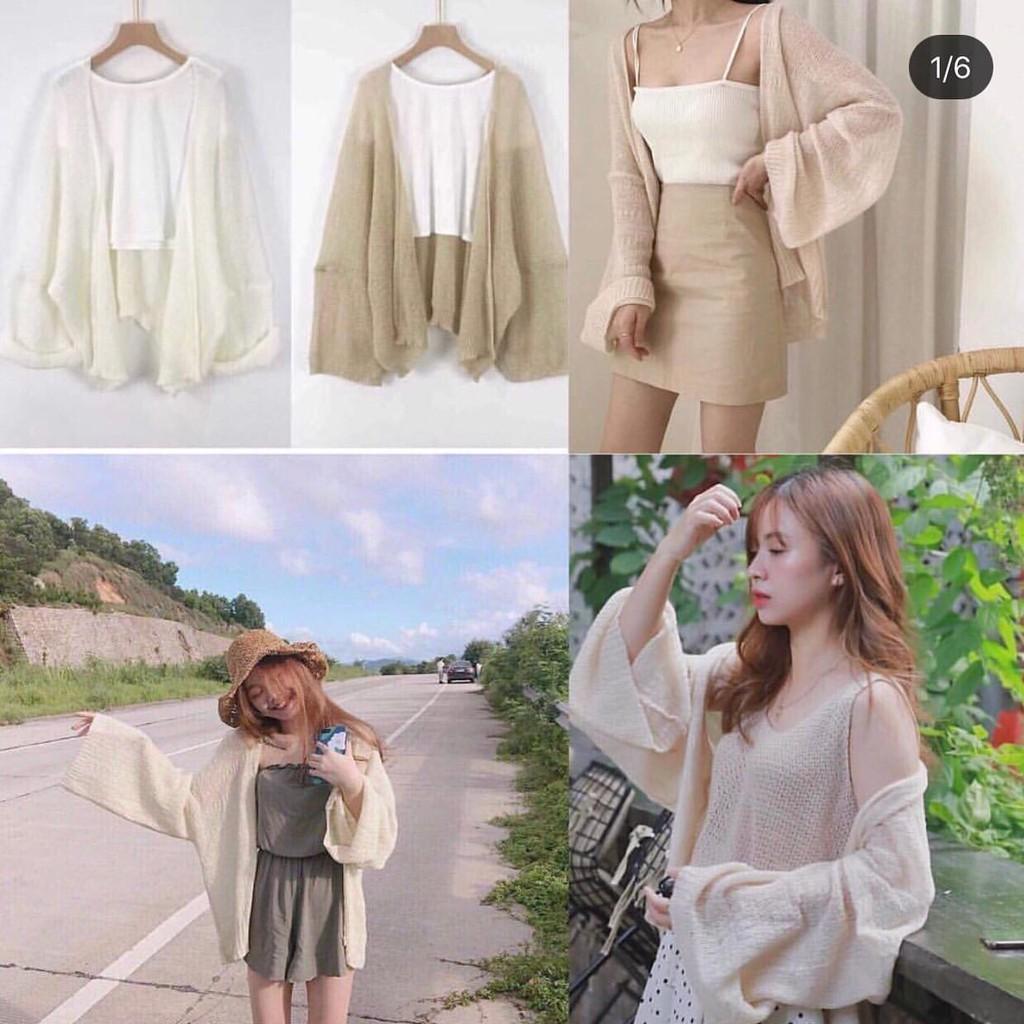 Áo khoác cardigan lưới mỏng đi biển cực xinh