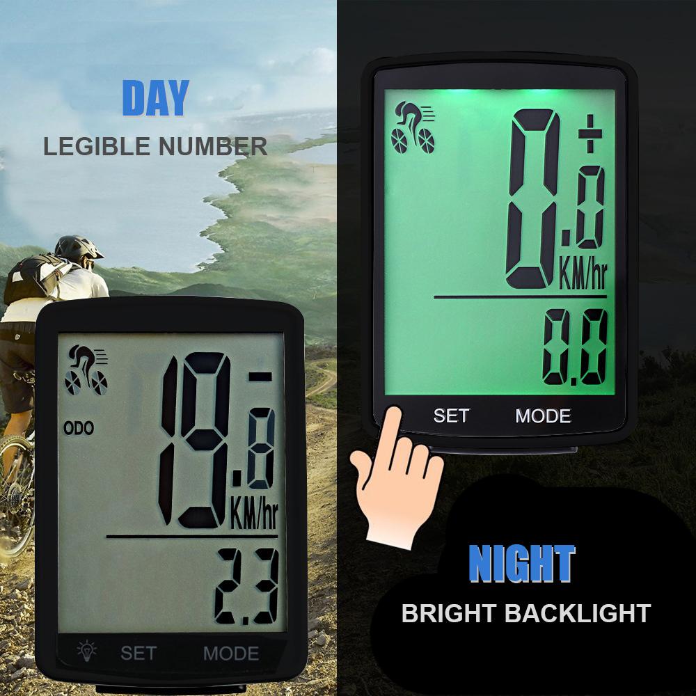Đồng hồ đo tốc độ xe đạp Đa chức năng Đèn nền LED chống thấm nước