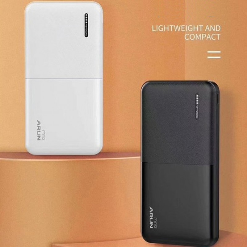 Pin Sạc Dự Phòng Arun Mini 3 Màu Trắng - Dung Lượng Chuẩn 10.000 mAh - Hàng Nhập Khẩu