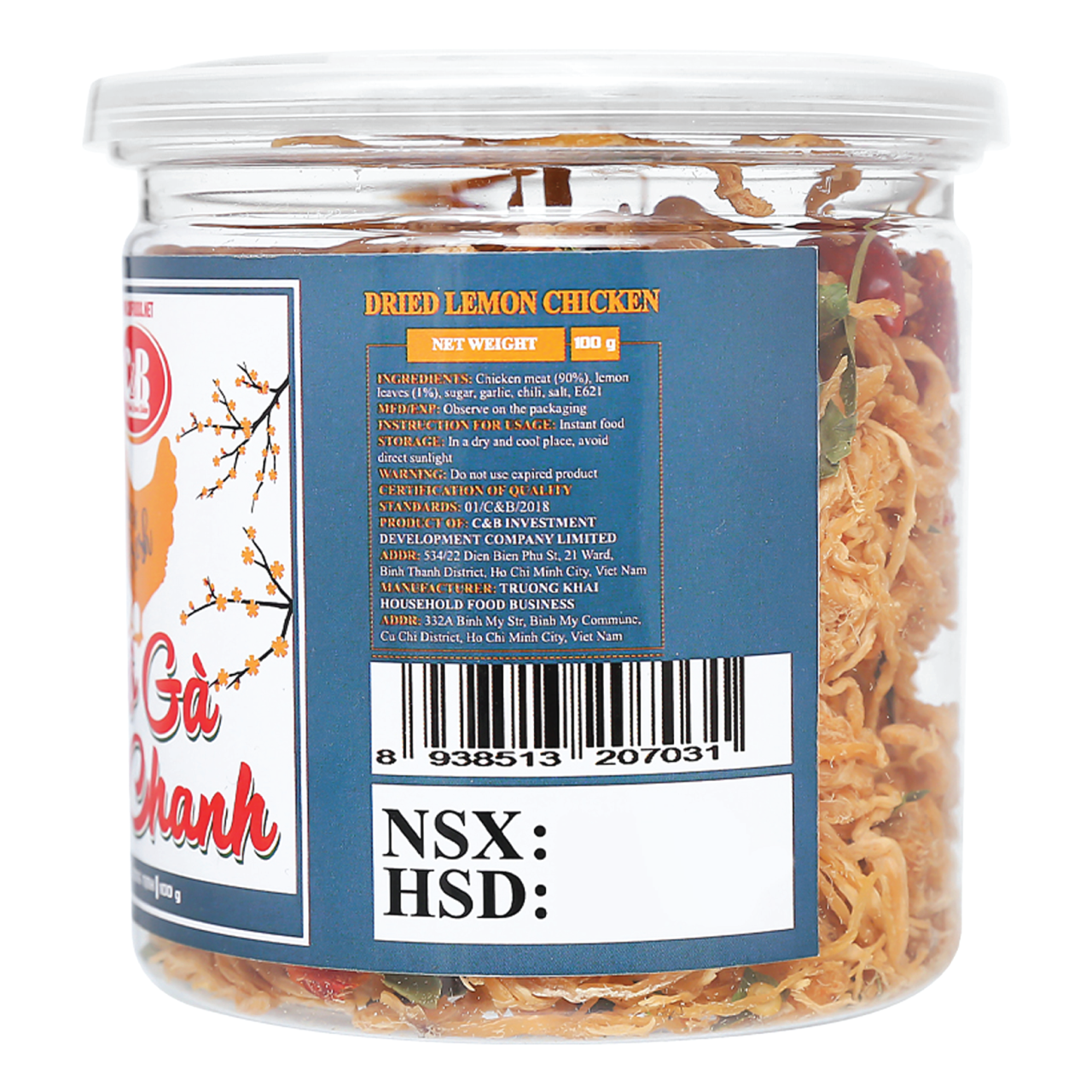 Khô Gà Lá Chanh C&B Hộp 100 Gram
