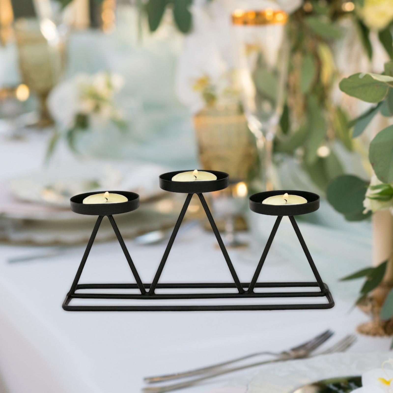 Candle Holder Tealight Iron Candlestick for Holiday Table Centerpieces Decoration