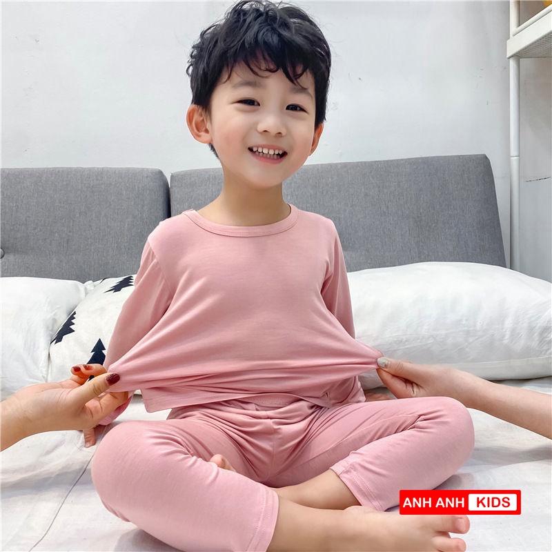 Bộ cho bé trai - bé gái chất Thun Lạnh Dài Tay Mẫu Mới 2021 ANHANHKIDS - Minky mom