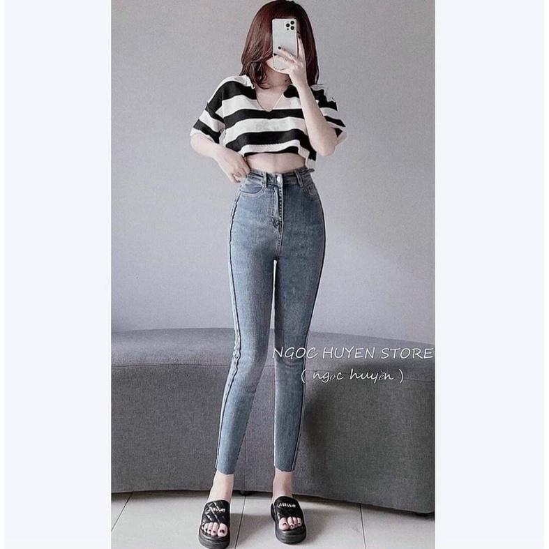 QUẦN JEANS TRƠN LƯNG CAO