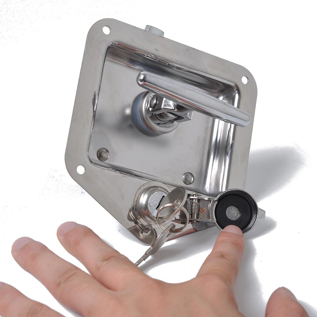Handle Lock Tool Box for Truck Trailer Stainless Steel Folding T Shape