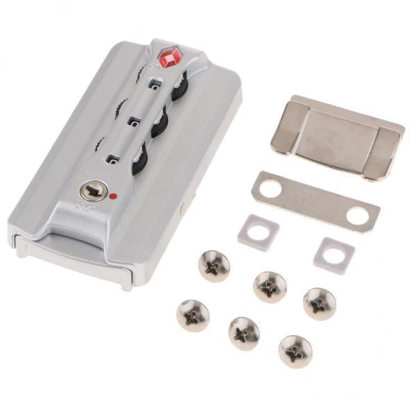 2X 3 Digit Combination Padlock Aluminum Luggage Suitcase TSA Code Locks Silver