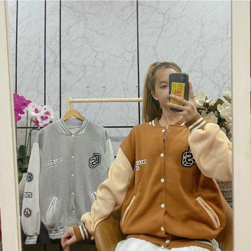 Áo Khoác Nỉ Candles Áo Cardigan 2 màu Nâu Xám - Unisex Phong Cách Bomber Jacket - ÁO KHOÁC THIÊN HÀ