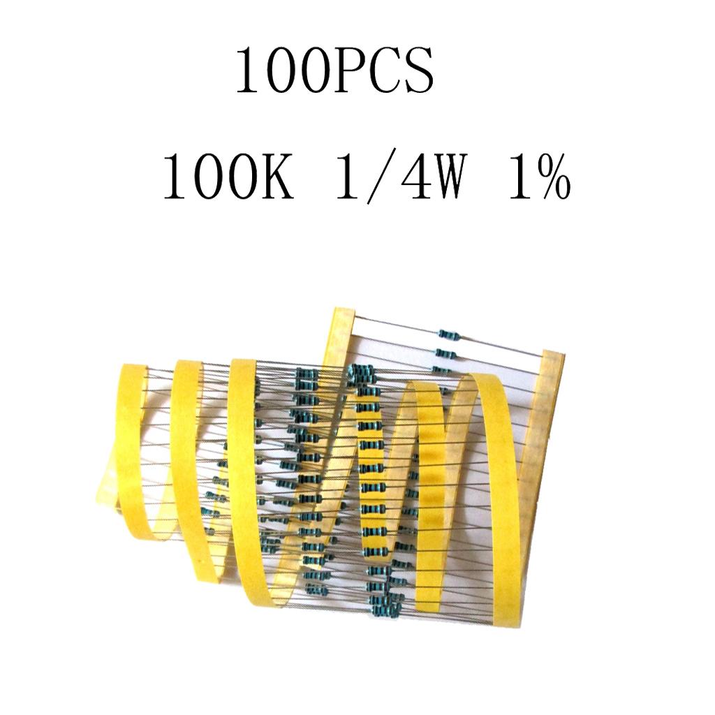 100 Pieces 1/4W Metal Film Resistor Precision Resistor Precision 1%