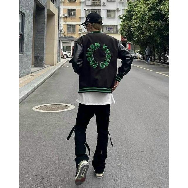 Áo khoác gió nam nữ kiểu bomber chất dù 2 lớp phối logo chữ siêu ngầu của đam mê