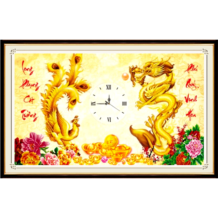 Tranh đính đá Long Phụng cát tường LV364 - chưa đính