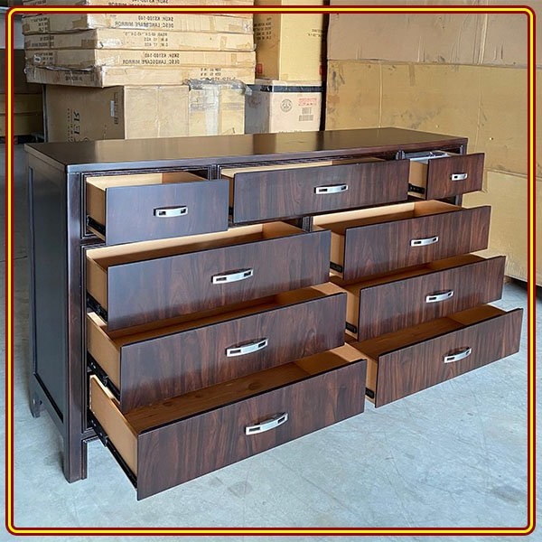 Tủ 9 ngăn kéo Tundo màu nâu gỗ 175 x 57 x 110 cm