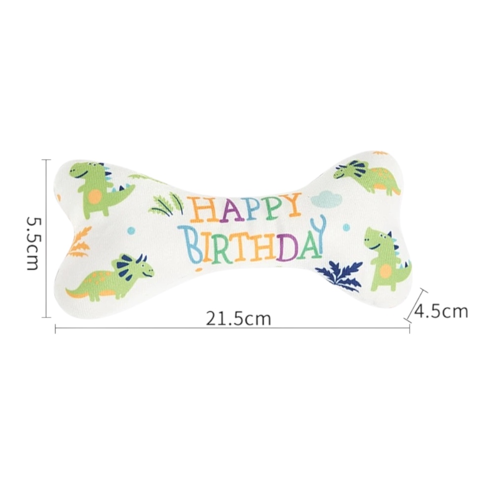 Xương nhồi bông chút chít hình HPBD đồ chơi cho chó mèo Saly Q PT52