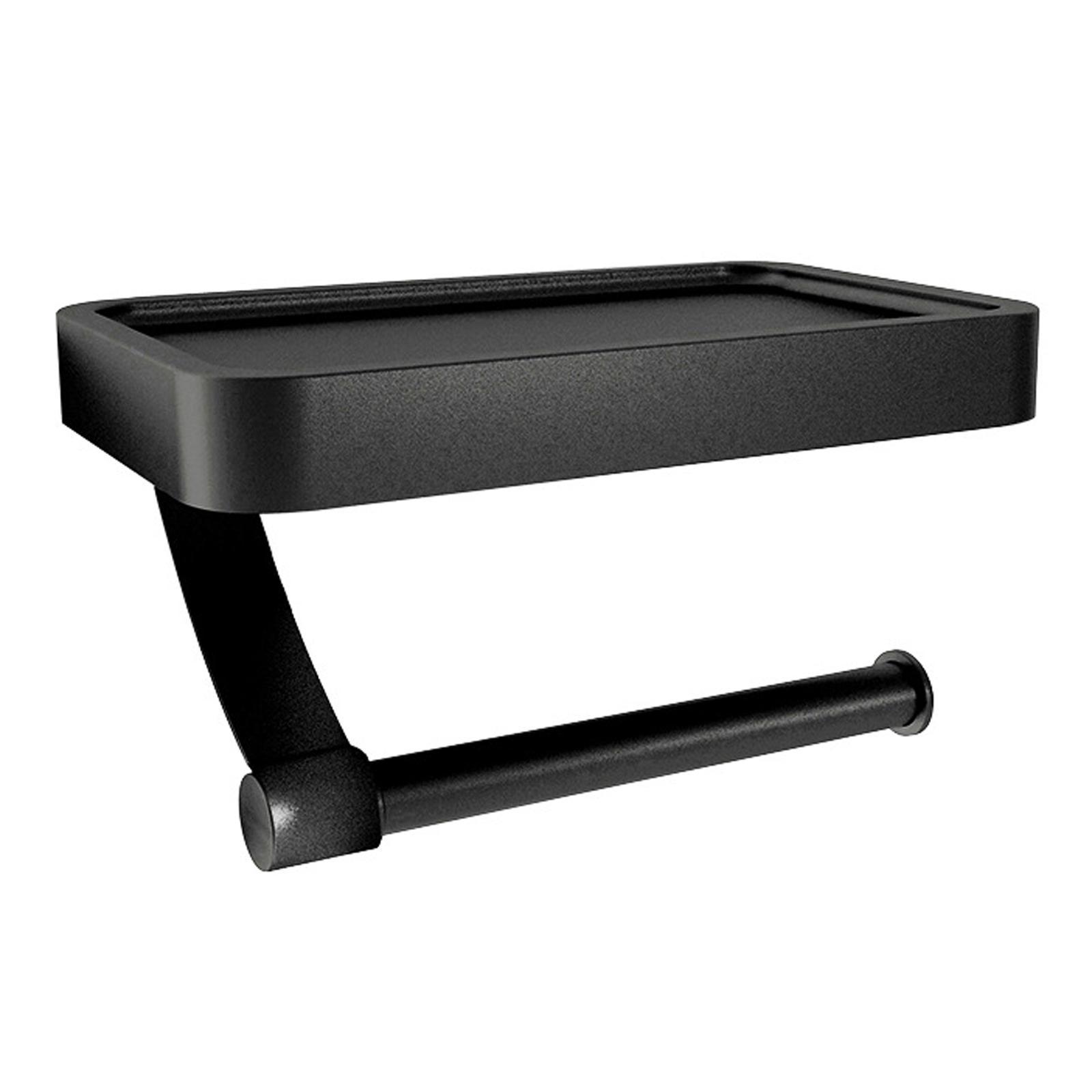 Paper Roll Holder Aluminum Shelf Multifunctional Toilet Roll Holder for Wall