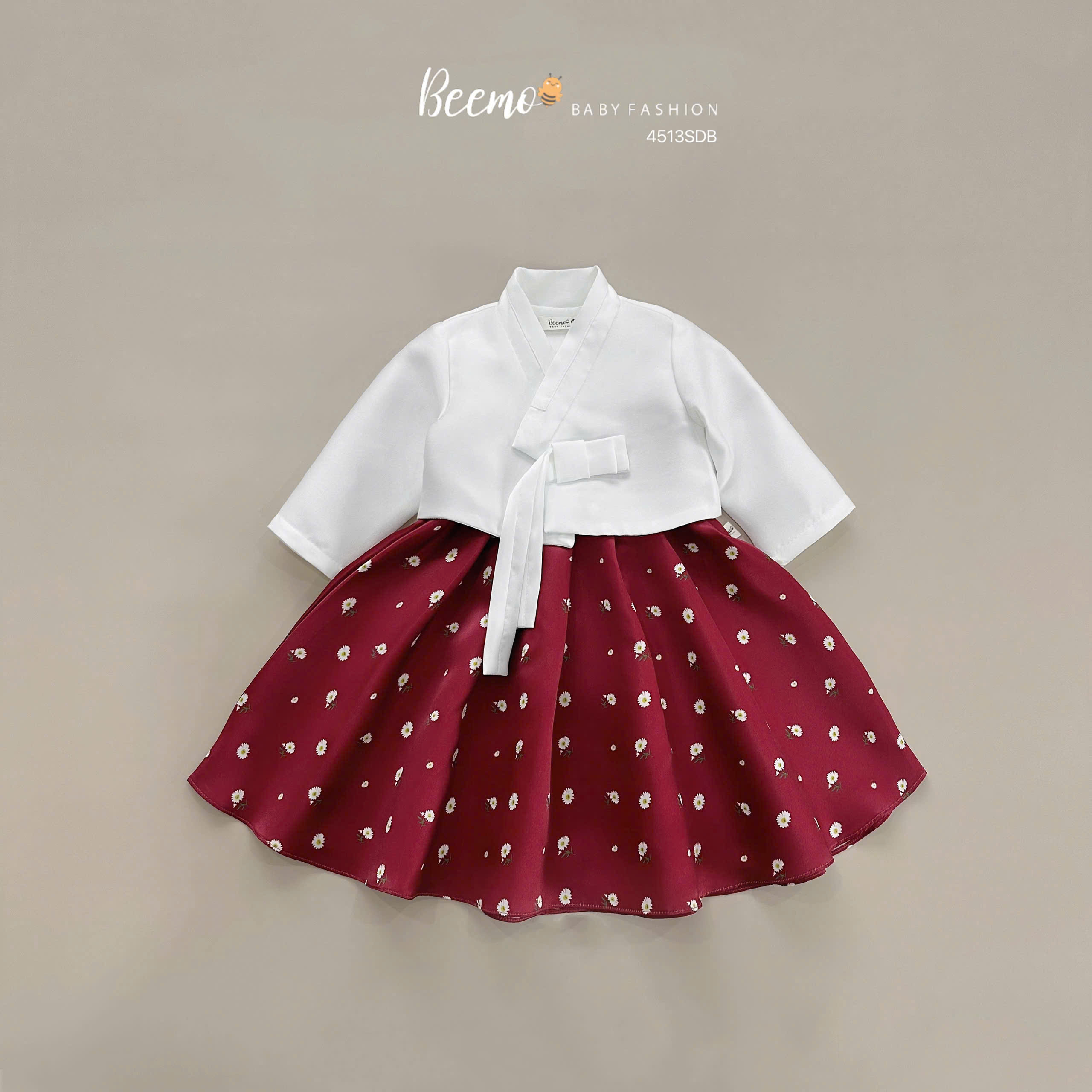 Đầm công chúa hanbok Hàn quốc cho bé gái màu đỏ diện lễ tết đẹp size 9-30kg hàng Thiết kế