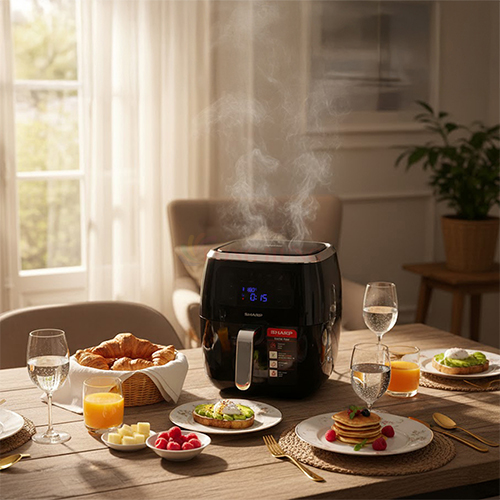 Nồi chiên không dầu điện tử Sharp 6.8 lít KF-AF68EPV - Hàng chính hãng