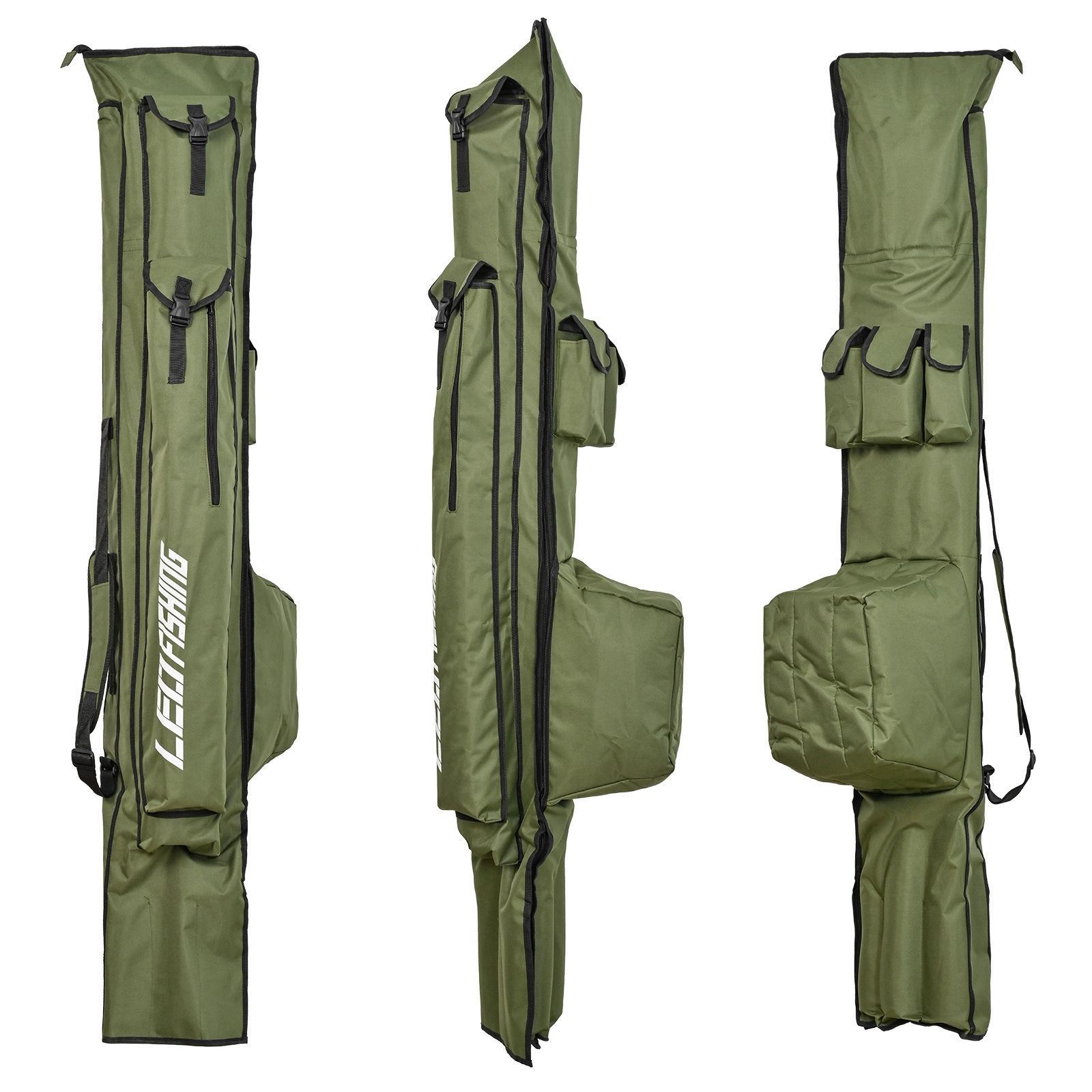 Fishing Rod Case Oxford Cloth Fishing Bag Portable Folding Fishing Rod Reel Tackle Tool Carry Case Carrier Travel Bag