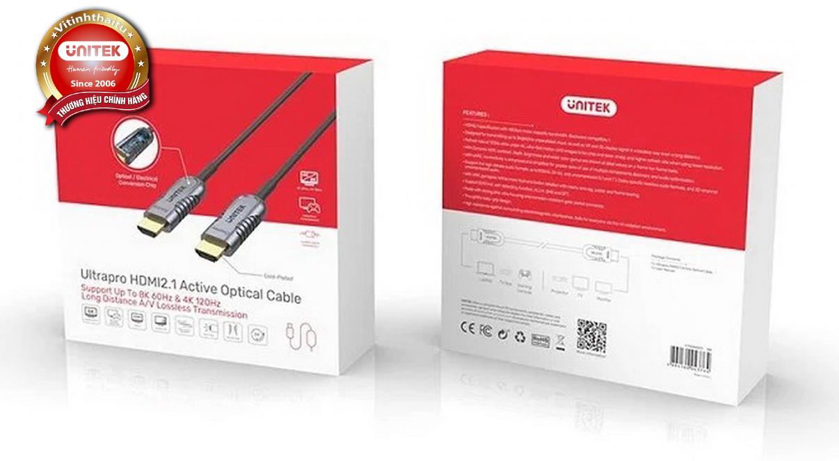 CÁP HDMI 2.1 ULTRAPRO 60M ACTIVE OPTICAL C11034DGY UNITEK - HÀNG CHÍNH HÃNG