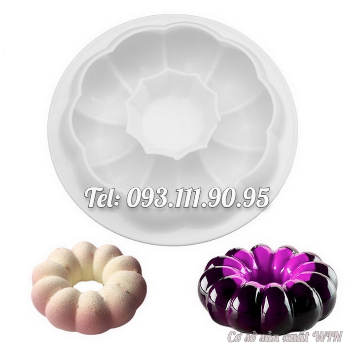 Khuôn silicon làm đế bánh, rau câu tròn hình bí ngô - Loại 21 cm - Mã số 1167