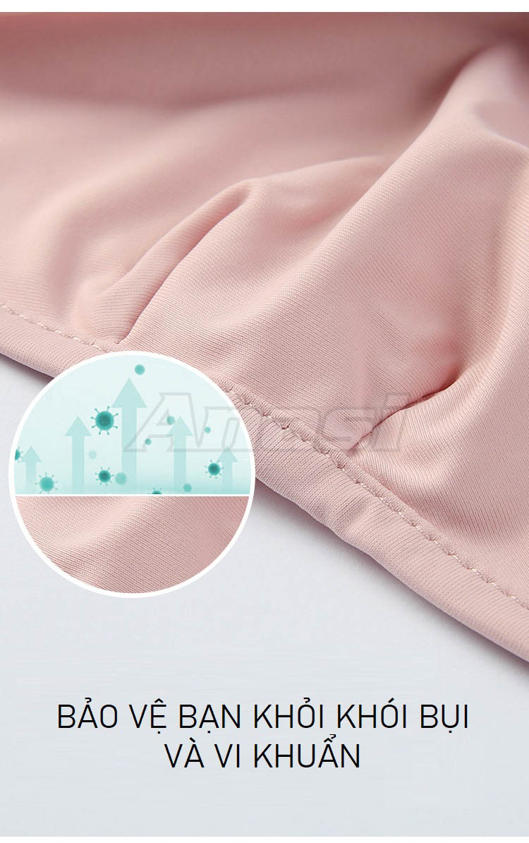 Khẩu trang vải chống nắng nữ thun lạnh kiểu dáng mới Anasi KTO34 - Có lỗ thở chống ngộp