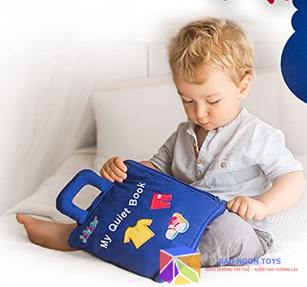 SÁCH VẢI BÓC DÁN QUIET BOOK RÈN LUYỆN CÁC KỸ NĂNG VẬN ĐỘNG TINH VÀ GIÚP BÉ HỌC TIẾNG ANH SV73