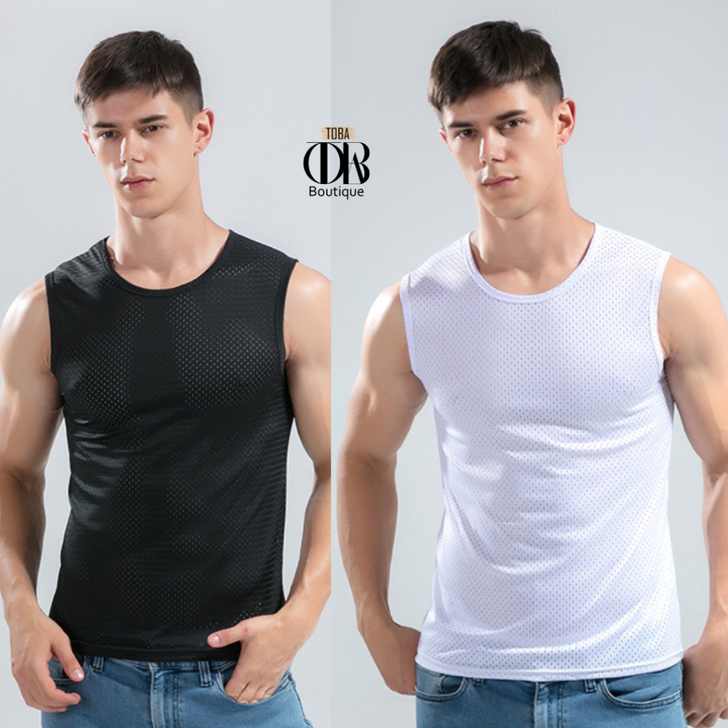 Áo ba lỗ Tank Top Lụa Lưới TOBA Boutique Siêu Mát Lạnh, nhanh khô thoáng khí thông hơi mặc nhà, tập gym, tập thể thao TB3LO1