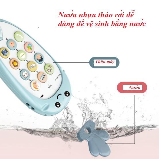 Điện thoại đồ chơi phát nhạc thông minh hình cà rốt có gặm nướu cho bé