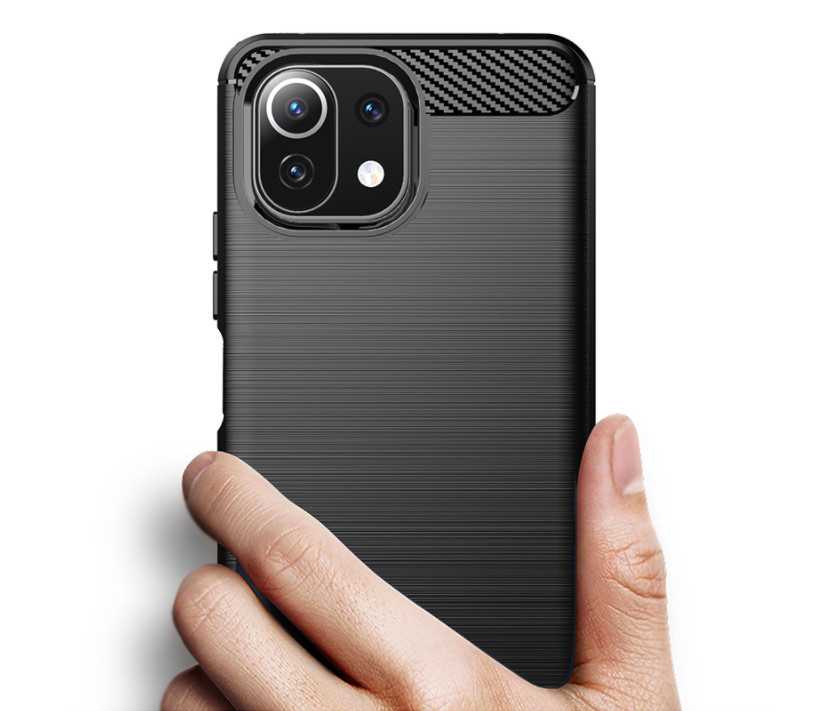 Ốp lưng chống sốc Vân Sợi Carbon cho Xiaomi Mi 11 Lite - Hàng nhập khẩu