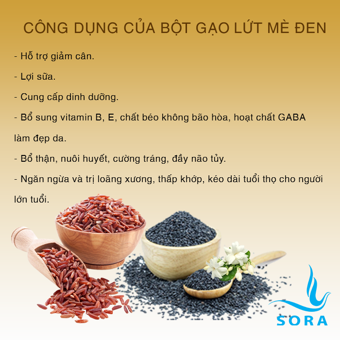 Sora Bột gạo lứt mè đen nguyên chất