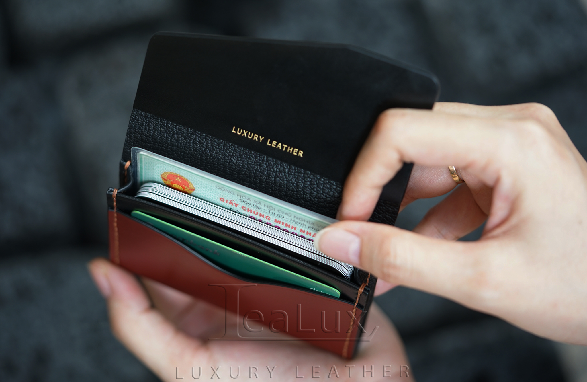 Ví Da Đựng Thẻ Handmade Cao Cấp Lealux Card Wallet