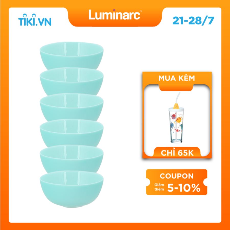 Bộ 6 Tô TT Luminarc Diwali Light Turquoise 14.5cm- LUDIP2016