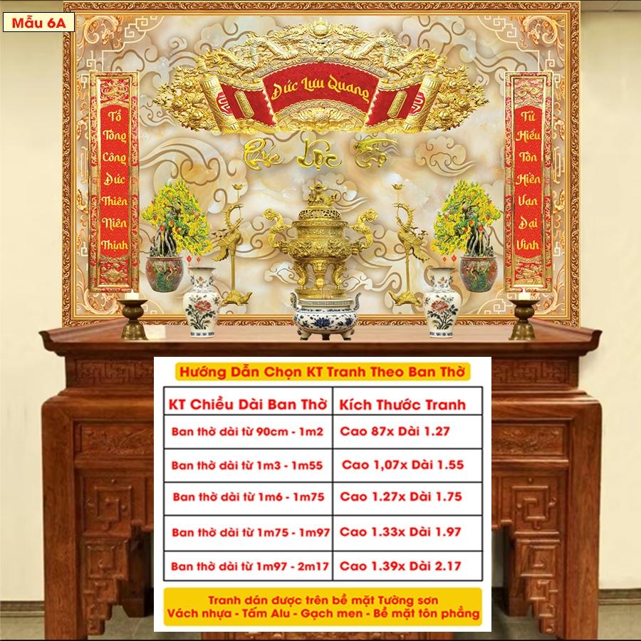 Tranh Lụa Dán Tường Phòng Thờ Cao Cấp 6 – In Sắc Nét – Tặng Keo Dán, Giá Tận Xưởng - Mẫu 8C