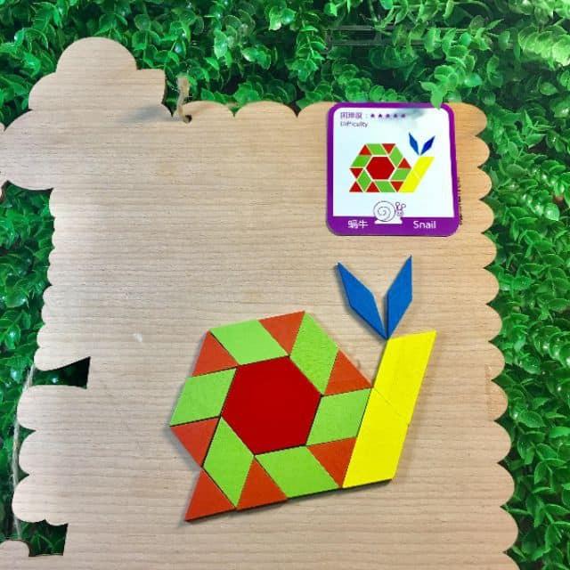 Đồ chơi gỗ thông minh Bộ Ghép Hình Sáng Tạo - Pattern Blocks (155 chi tiết)