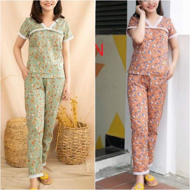 Quần áo mặc nhà cổ vuông ren xinh