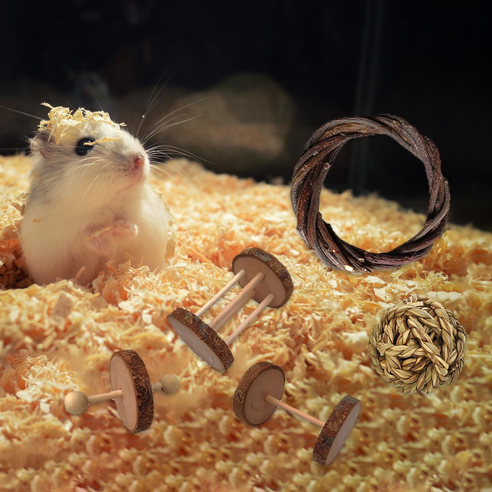 Wooden Hamster Chew Toy Hamster Rabbit Guinea Pig Toy Accessories Set