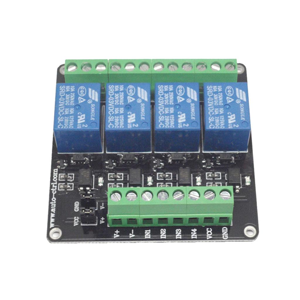 Professional DC3V 4-Channel Relay Module With Optocoupler Isolation