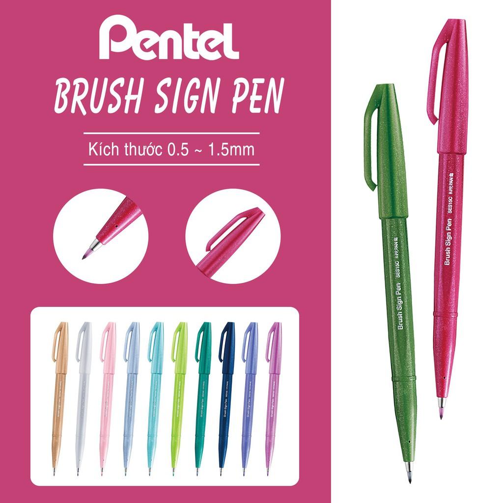 Bộ bút Pentel Brush Sign Pen SES15C 12 màu Pastel