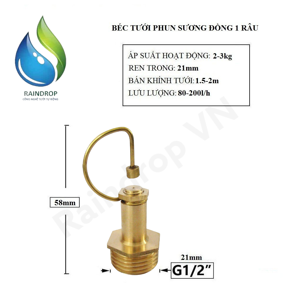 Combo 50 Béc tưới gốc 1 râu