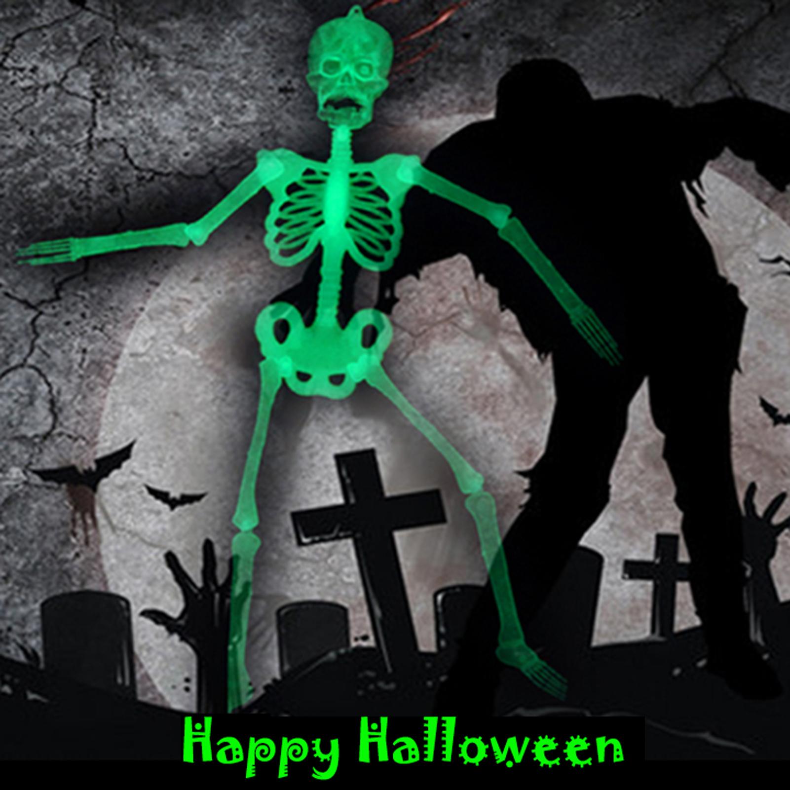 Set 2 Phụ Kiện Bộ Xương Có Đèn Phát Sáng Trang Trí Halloween