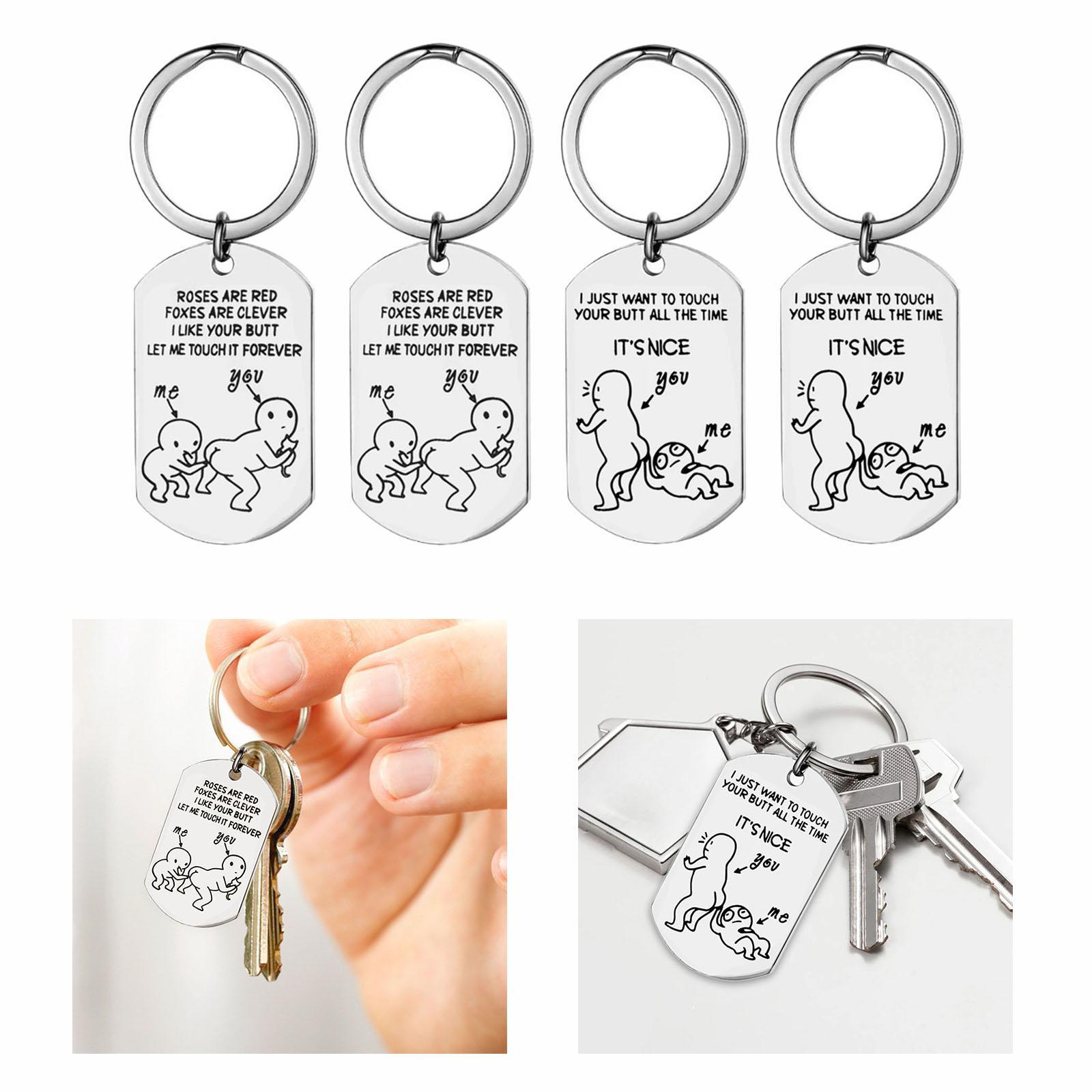 4 Pieces Keychain Keyring Key Chain Pendant for Christmas Birthday Gift